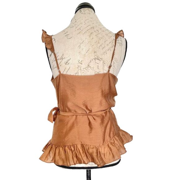 Express Womens Blouse Sz Small Wrap Ruffle Boho Cottagecore Fairycore Cottage - Picture 4 of 15